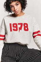 Forever21 1978 Graphic Varsity-stripe Sweatshirt