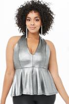 Forever21 Plus Size Metallic Halter Romper