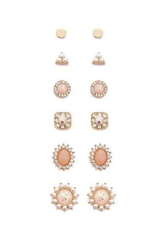 Forever21 Assorted Faux Gem Stud Earrings Set