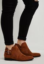 Forever21 Buckled Faux Suede Ankle Booties