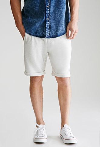 21 Men Heathered Cuffed Sweatshorts