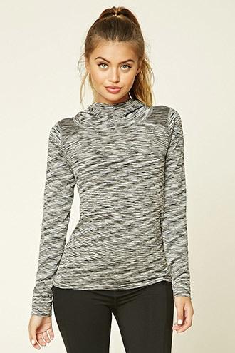 Forever21 Women's  Active Marled Hoodie