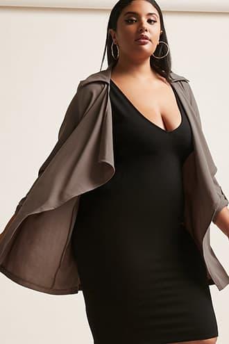 Forever21 Plus Size Open-front Longline Cardigan
