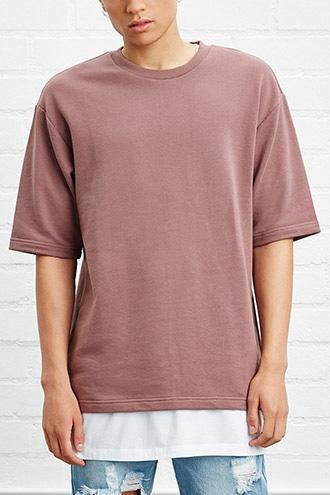 21 Men Men's  Mauve French Terry Knit Tee