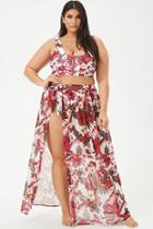 Forever21 Plus Size Kulani Kinis Tropical Print Swim Cover-up Maxi Skirt