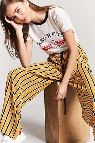 Forever21 Multi-stripe Wide-leg Pants