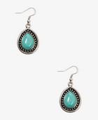 Burnished Faux Turquoise Earrings