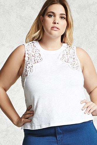 Forever21 Plus Size Crocheted Slub Knit Top