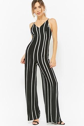 Forever21 Striped Crisscross Jumpsuit