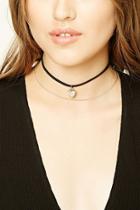 Forever21 Faux Suede Heart Choker Set