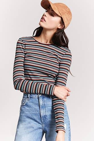 Forever21 Ribbed Knit Stripe Top