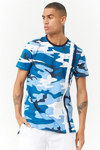 Forever21 Jordan Craig Stripe-trim Camo Print Tee