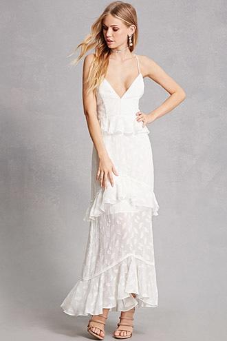 Forever21 Dark Pink Tiered Cami Dress
