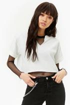 Forever21 Raw-cut V-neck Tee
