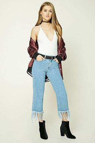 Forever21 Frayed Ankle Jeans