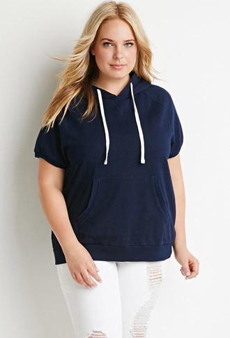 Forever21 Plus Cotton-blend Raglan Hoodie