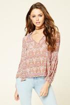Forever21 Semi-sheer Floral Blouse