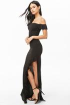 Forever21 Off-the-shoulder Ruffle Trim Gown