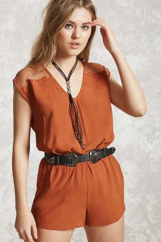 Forever21 Floral Embroidery Romper