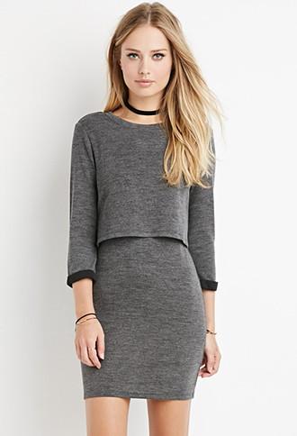 Forever21 Layered Vented-back Dress