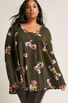 Forever21 Plus Size Floral Waffle Knit Tunic