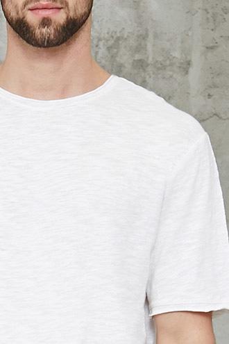 Forever21 Raw-cut Slub Knit Tee