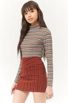 Forever21 Striped Corduroy A-line Mini Skirt