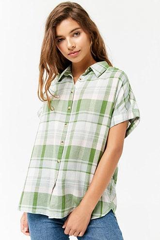Forever21 Plaid Dolman Shirt