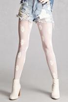 Forever21 Sheer Daisy Applique Tights