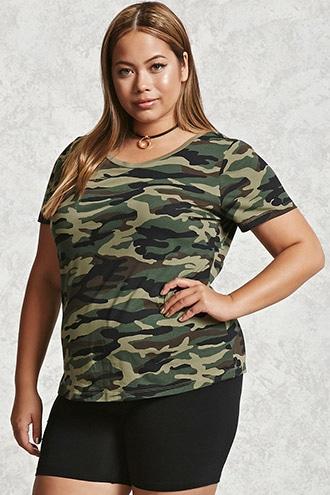 Forever21 Plus Size Camo Print Tee
