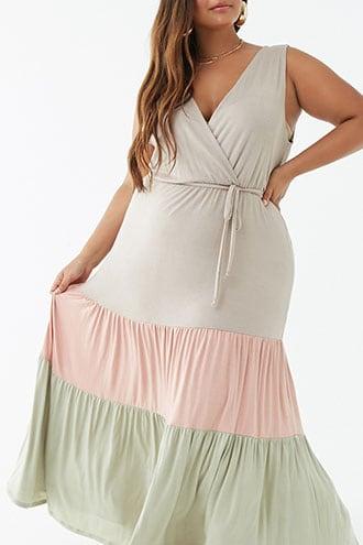 Forever21 Plus Size Tiered Colorblock Maxi Dress