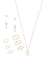 Forever21 Rings Studs And Necklace Set