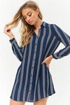 Forever21 Striped Chiffon Shirt Dress