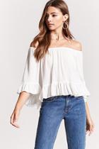 Forever21 Crepe Drop-waist Off-the-shoulder Top