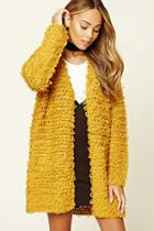 Forever21 Women's  Mustard Loop Knit Open-front Cardigan
