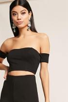 Forever21 Lace-up Off-the-shoulder Crop Top