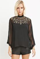 Forever21 Sequin Chiffon Top