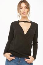 Forever21 Ribbed Surplice Sweater-knit Top