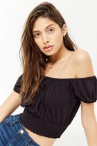Forever21 Cropped Off-the-shoulder Peasant Top