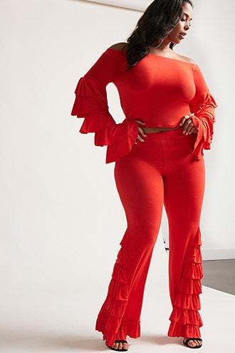Forever21 Plus Size Tiered Ruffle Pants