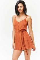 Forever21 Button-front V-neck Romper