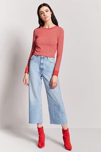 Forever21 Waffle-knit Stripe Sweater