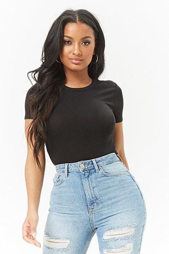 Forever21 Cotton-blend T-shirt Bodysuit