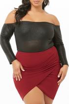 Forever21 Plus Size Ruched Tulip Skirt