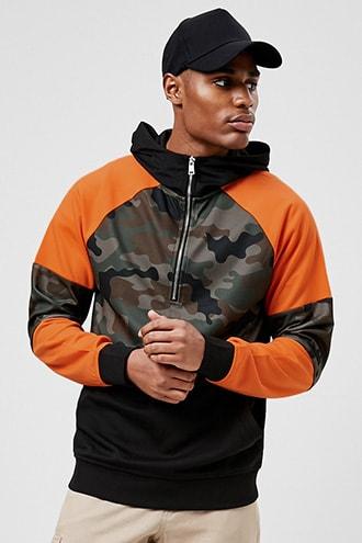 Forever21 Rebel Minds Colorblock Camo Pullover