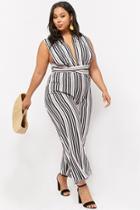 Forever21 Plus Size Multi-striped Convertible Jumpsuit