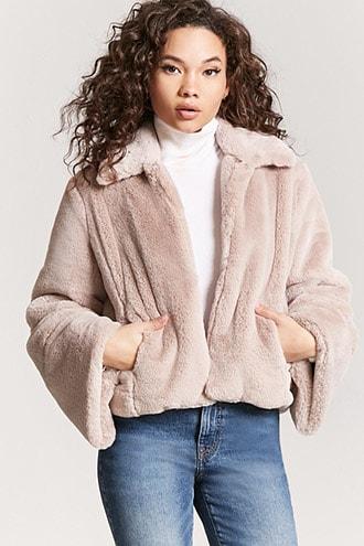 Forever21 Faux Fur Flare Sleeve Jacket