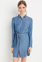 Forever21 Belted Chambray Shirt Dress