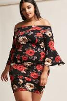 Forever21 Plus Size Floral Bell-sleeve Dress