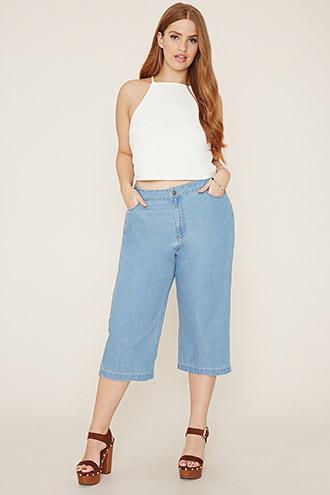Forever21 Plus Women's Plus Size Denim Culottes